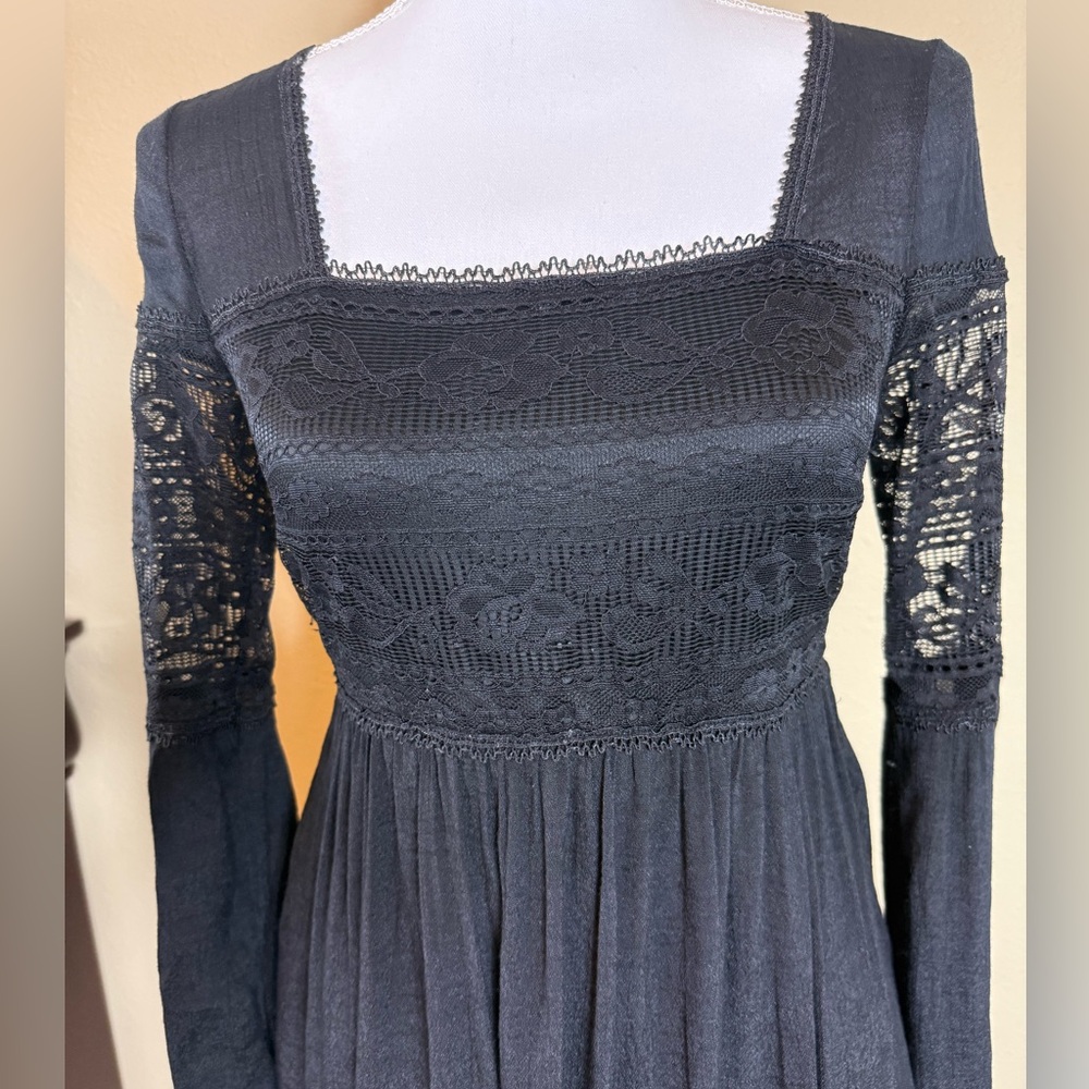 A Byer size 3 black gauze lace cottagecore dress - Picture 4 of 8